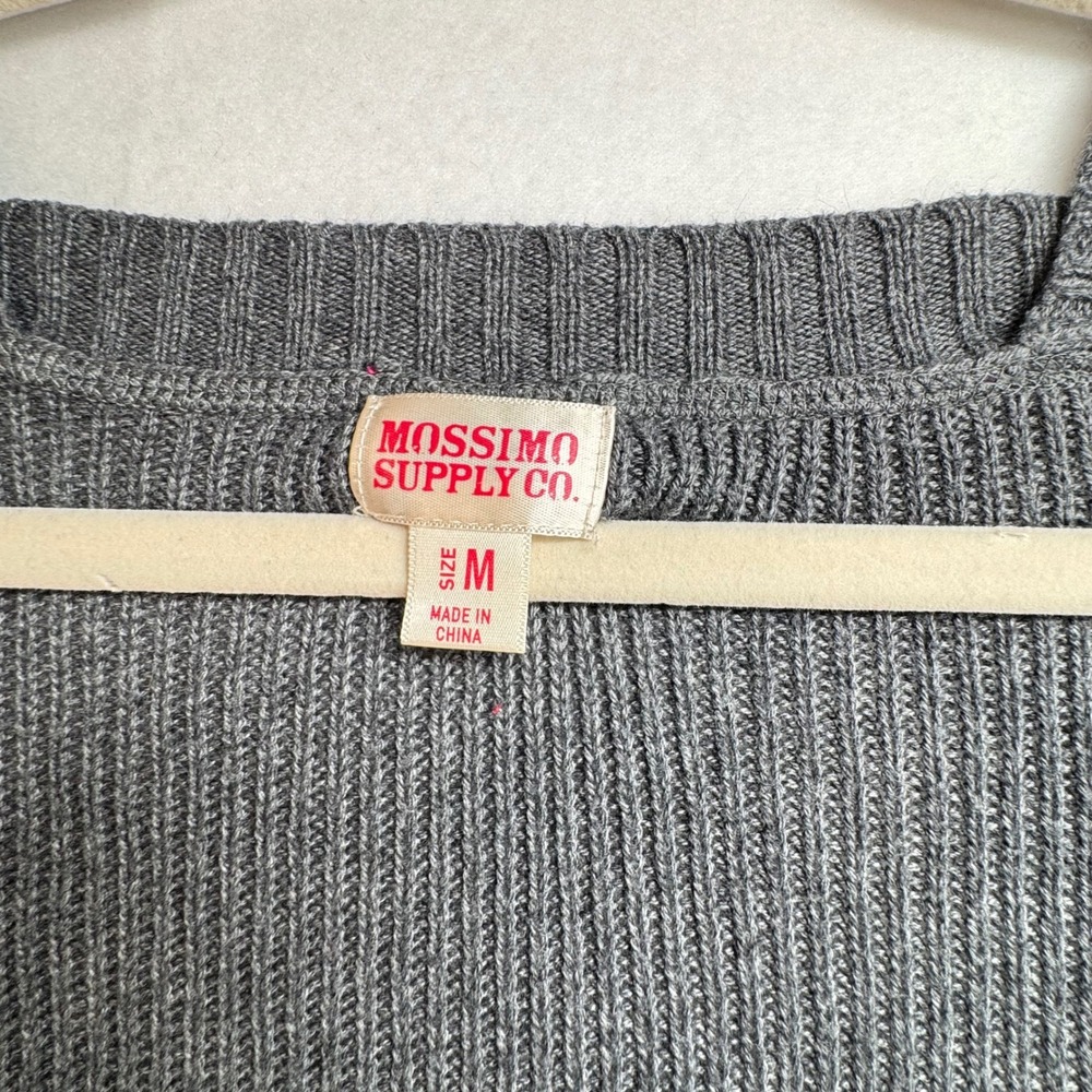 Gray Y2K Cable Knit Babydoll Sweater Bella Swan Vibe Rabbit Hair Blnd Womens M - Picture 3 of 7